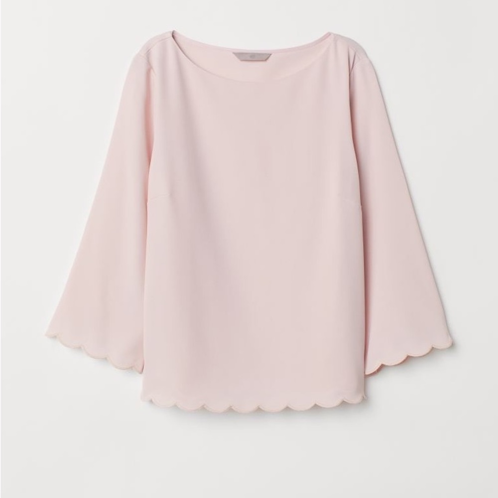H&M Scalloped-edge Blouse - Size 2